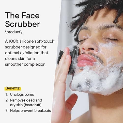 Face Scrubber, Silicone Face Scrubber for Men Facial Cleansing Brush Silicone Face Wash Brush Manual Waterproof Cleansing Skin Care Face Brushes for Exfoliating- Black thumbnail 2