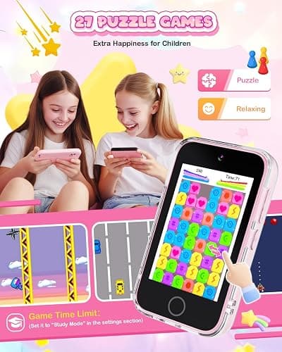 Kids Smart Phone for Girls, 3.5'' Touchscreen Kid Phones Toys for Girls 3 4 5 6 7 8 Years Old, Christmas Birthday Gift for Ages 3-8, Toddler Phone with Dual Camera, Music Player, Game, Habit Tracker thumbnail 5