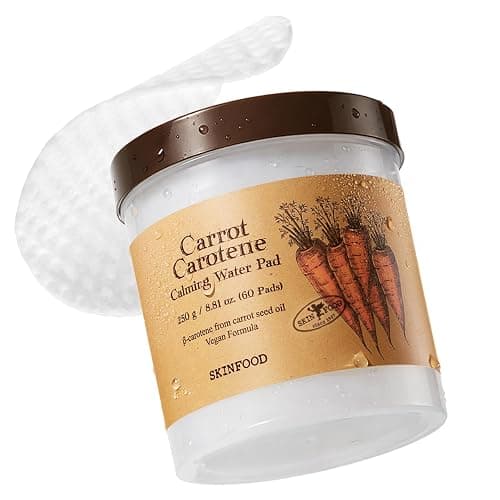 SKINFOOD Carrot Carotene Toner Pads, Hydrating & Soothing, Cotton Facial Toner Pads for Sensitive Skin, Korean Skincare for Face, Quick Calming, After Sun & Heat Care, 60 Pads - Image 1