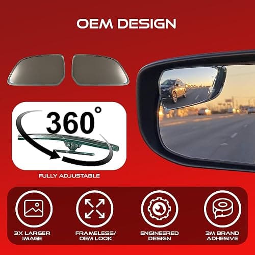Utopicar Convex Blind Spot Mirrors 2 Pack - OEM Car Side Mirror Blindspot Eliminator Automotive Exterior Accessories - Adjustable Blind Spot Mirror - Universal Fit thumbnail 2