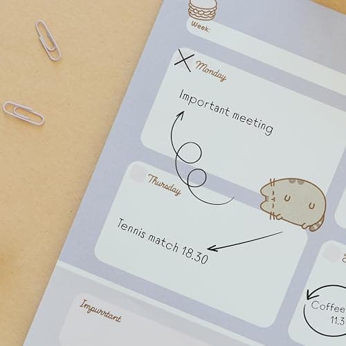 Grupo Erik Pusheen To Do List Notepad A3 54 Sheets, Pusheen Gifts | Pusheen stuff, 90 gsm paper, daily weekly planner, ADHD planner pad, improve productivity, task planner thumbnail 4