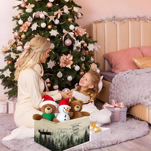 FITIE Foggy Misty Nature Forest Storage Bin Box with Handles, and into the Woods I Go to Lose My Mind Find My Soul Foldable Organizer Basket Toybox for Bedroom Bathroom Clothes Toys Books thumbnail 5