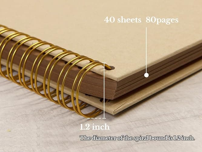 potricher 10 x 10 Inch DIY Scrapbook Photo Album 80 Pages, Yellow | Thick Kraft Paper Scrap Book Photo Albums, Memory Book for Wedding, Anniversary, Baby, Family, Travel, DIY Projects thumbnail 4