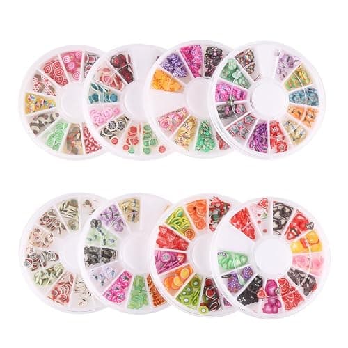 DECORA 8 Cases of Fruit Cake Flower Animal Slices Perfect for Sticking to Slime, DIY Crafts, Nail Art and Decoration - Image 1