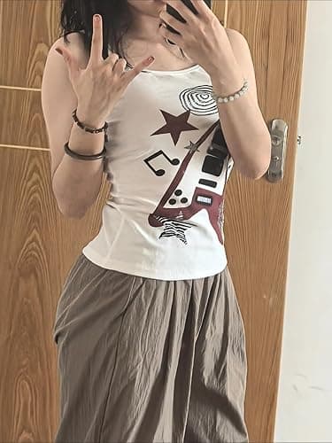 Y2K Punk Rock Tank Top for Women Vintage Graphic Camisole Harajuku Gothic Aesthetic Crop Shirt Grunge Emo Alt Clothes thumbnail 6