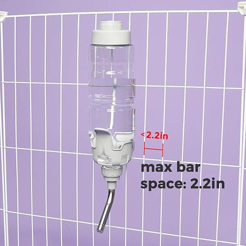 Vannon Dog Water Dispenser for Cage, 34oz Auto Feeding Crate Water Bottle for Dogs, Cats & Rabbits, Pet Nozzle Diameter: 12mm, BPA Free, Grey thumbnail 7
