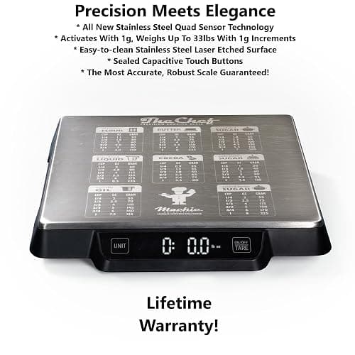 Heavy Duty Digital Kitchen/Food Scale – 33lb Capacity, 1g Accuracy, Perfect for Baking, Cooking & Meal Prep! Easy-to-Read with Large Containers. Bonus: Built in Baking Conversions! Restaurant Grade! thumbnail 3