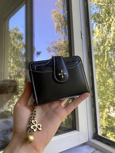 GGOOB Small Wallet for Women Zip Bifold Vintage Wallet Goth Purse Mini Leather Cash Wallets with Zipper Coin Pocket thumbnail 2