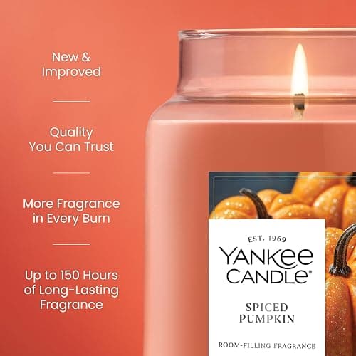 Yankee Candle Spiced Pumpkin, Fall Scented Candle, 22oz Large Jar with up to 150 Hour Burn Time thumbnail 4