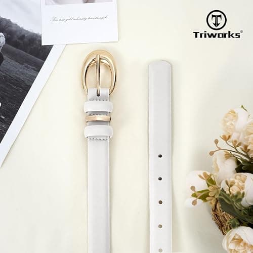 TRIWORKS 3 Pack Women Leather Belt for Jeans Pants Fashion Ladies Faux Leather Belt with Gold Buckle thumbnail 6