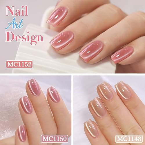 Double Rhythm 6 Colors Cat Eye Gel Polish Set Shimmer Glitter with Magnet Holographic Reflective Magnetic UV Nail Art Kit (6-Kit-46) thumbnail 9