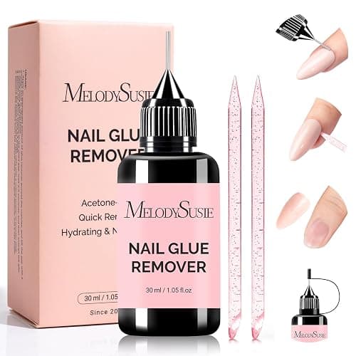 MelodySusie 30ML Nail Glue Remover for Press on Acetone Free Nail Polish Remover Multi-Functional Remover for Nails Tips Gentle Glue Remover for Home Salon - Image 1