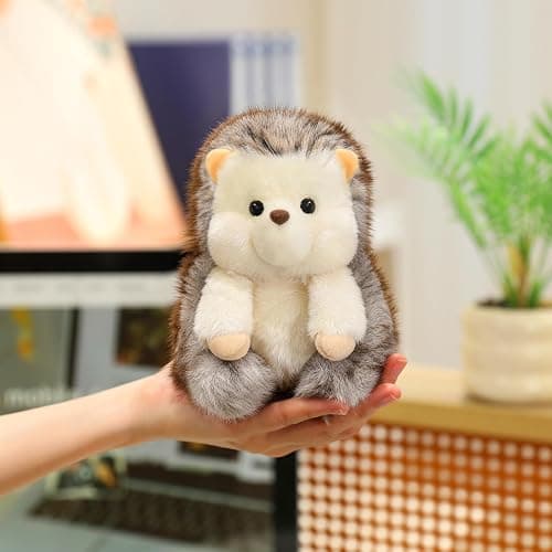 Ditucu Palm-Sized Hedgehog Stuffed Animals Cute Soft Plush Doll Small Plushies Toys Gifts for Kids Grey 6 inch thumbnail 7