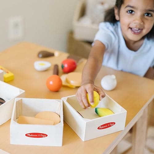 Melissa & Doug Food Groups - 21 Wooden Pieces and 4 Crates, Multi Play Food Sets For Kids Kitchen, Pretend Toy For Toddlers And Kids Ages 3+ thumbnail 7