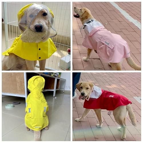 Dog Raincoat,Waterproof Rain Poncho with Hoodie, High Reflective Adjustable Pet Rain Jacket with Leash Hole for Small Medium and Large Dogs (Pink, X-Small) thumbnail 7