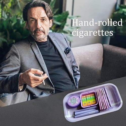 Rolling Tray Set,Metal Rolling Tray Cone Loader for King Size&1 1/4 Size Pre Rolled Cone,Cone Pre Roll Machine.(Purple) thumbnail 4