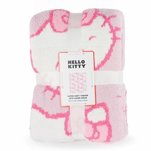 Jay Franco Hello Kitty Feather Knit Fluffy Throw Blanket - Pink Fuzzy Blanket Measures 50 x 60 Inch - Super Soft Lightweight Bedding thumbnail 6