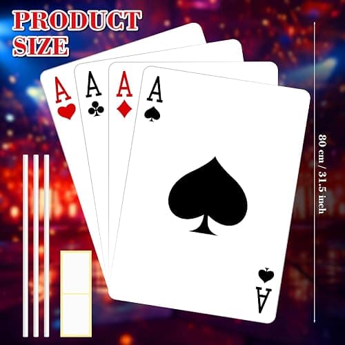 AceOrbit Giant Jumbo Playing Cards 2.62 ft Tall Giant Deck of Cards Large Print Playing Oversized Casino Theme Party Decorations for Adults Game Birthday Party Supplies thumbnail 3