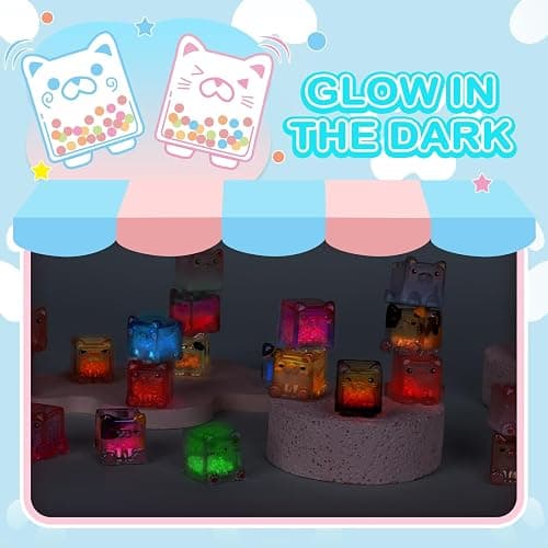 LUCKJOY Square Cat Series Blind Pack (5PCs in one Bag) Random Design Cat Blind Box Figures Collectible Toys Cute Mystery Box Home Decorations Holiday Birthday Gifts thumbnail 7