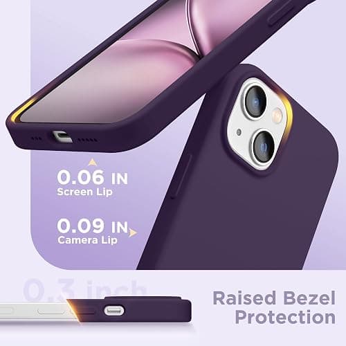 GolbinBox Magnetic for iPhone 13 Case & iPhone 14 Case, Compatible with MagSafe, [Soft Anti-Scratch Microfiber Lining], Slim Liquid Silicone Shockproof Protective Phone Case 6.1 inch, Deep Purple thumbnail 7
