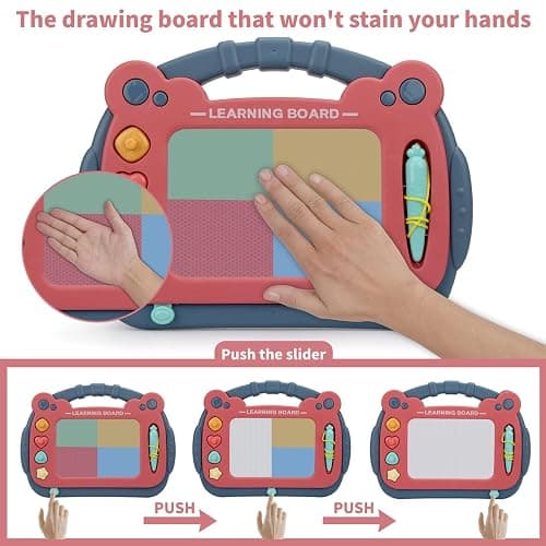 HCFJEH Magnetic Drawing Board for Toddlers 3, Color Erasable Doodle Writing Pad, Learning Painting Sketch Pad, Best Birthday Easter Christmas Halloween Kids Toy Gifts for Boys and Girls(Blue) thumbnail 6