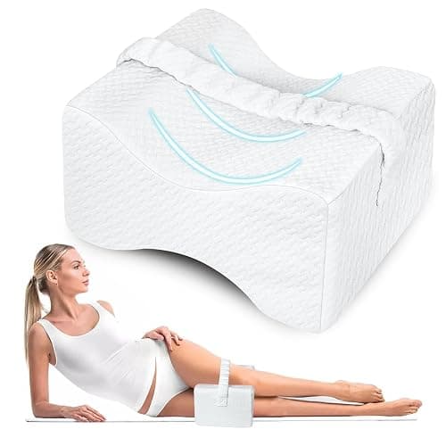 UJPFEO Knee Pillow for Side Sleepers, Leg Pillow for Sciatica, Back, HIPS, Knees, Joints Pain Relief,Pillows for Between Legs While Sleeping Spine Alignment Support & Relieves Pressure - Image 1