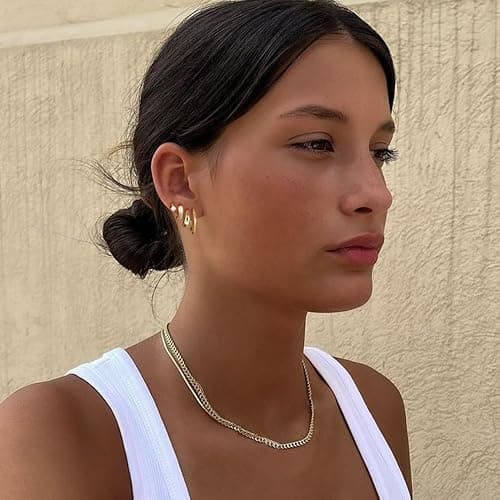 Small Gold Hoop Earrings Set for Women, 14K Gold Plated Lightweight Earrings Sets for Multiple Piercing, Hypoallergenic Huggie Gold Hoops Earrings for Women Jewelry thumbnail 9