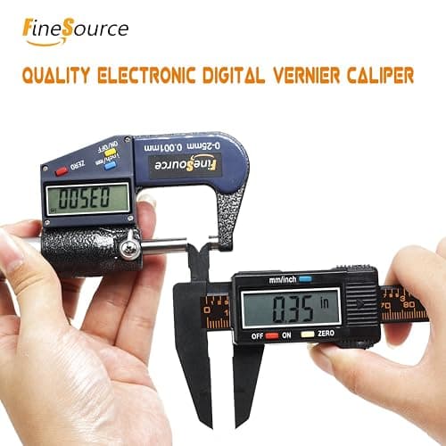 FineSource Electronic Digital Caliper Inch/Metric Conversion 0-6 Inch/150 mm Carbon Fiber Gauge Micrometer Extra Large LCD Screen Auto Off Featured Measuring Tool (Black) thumbnail 2