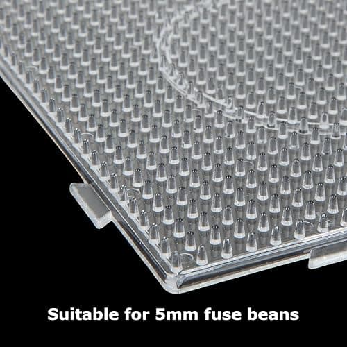 FVIEXE 18PCS 5mm Fuse Bead Pegboards, Large Plastic Fuse Beads Boards with 2 Beads Tweezers, Melty Beads Square Peg Boards Kit for DIY Craft thumbnail 5