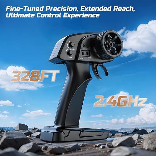 DEERC 9309E All Terrain Fast RC Cars for Adults 40KPH,4WD Electric Off-Road Remote Control Monster Truck,2.4Ghz High Speed Car,Waterproof Monster Truck with 2 Batteries for Boys & Kids thumbnail 7