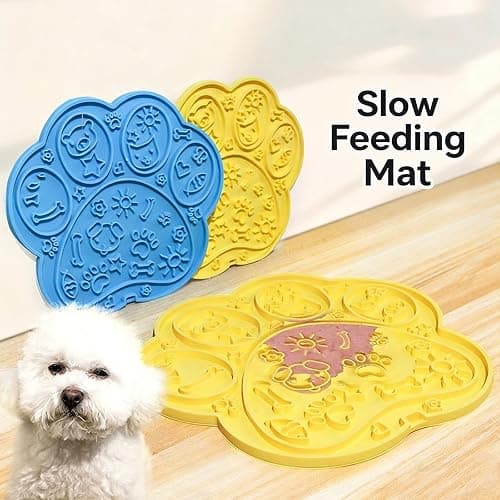 Wfciosdv Lick Mat for Dogs Cats 2 Pack with Suction Cups Anxiety Relief Peanut Butter Licking Pad Boredom Reducer thumbnail 2