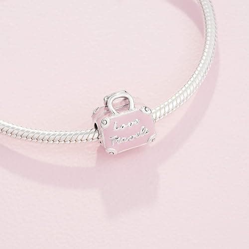PANDORA Pink Travel Bag Charm | Sterling Silver & Enamel, Jewelry for Women with Gift Box, Compatible with PANDORA Moments thumbnail 5