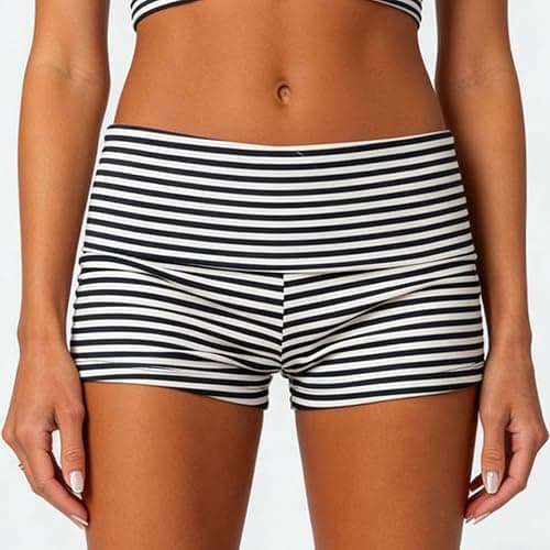 KMBANGI Womens Fold Over Shorts Elastic Waist Y2k Lounge Shorts Foldover Cute Pajama Micro Bottoms Mini Shorts Sleepwear thumbnail 2