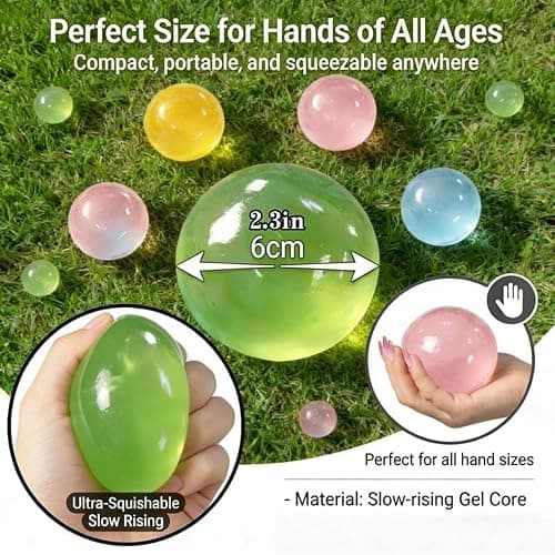 Coconut Oil Squeeze Toys, 2026 New Handmade Malt Sugar Balls Filled Stress Relief Squishy Soft Non-Sticky Sensory Fidget Toy for Adults Relaxation and Focus (Pink) thumbnail 3