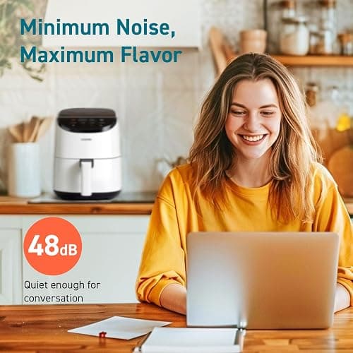 COSORI Small Air Fryer Oven 2.1 Qt, 4-in-1 Mini Airfryer, Bake, Roast, Reheat, Space-saving & Low-noise, Nonstick and Dishwasher Safe Basket, 30 In-App Recipes, Sticker with 6 Reference Guides, White thumbnail 3