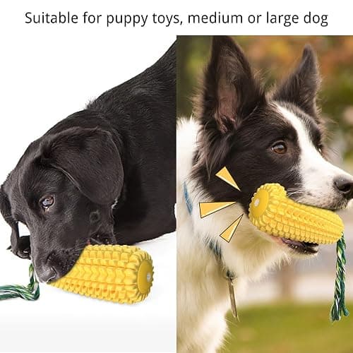 Mloowa Dog Chew Toys for Aggressive Chewers,Corn Interactive Squeaky Dog Toys for Puppy Medium Breed,Tough Rubber Dental Chew Dog Toys thumbnail 3