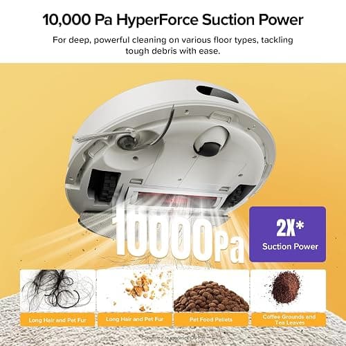 roborock Q7 M5+ Robot Vacuum and Mop, Upgraded from Q5 Max+, Up to 7-9 Weeks Self-Empty, 10000Pa Suction, Dual Anti-Tangle System for Pet Hair & Carpet, PreciSense LiDAR Navigation, App Control, White thumbnail 3