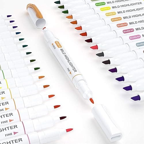 Shuttle Art 30 Colors Highlighters, Pastel Highlighter Pens Assorted Colors, Dual Tip Mild Color Highlighter Markers, Perfect for Teens, Kids and Adults Coloring, Underlining, Highlighting thumbnail 7
