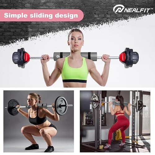 NEALFIT Barbell Pad Squat Pad for Squats—Squat Bar Pad—Great for Weightlifting,Lunges and Hip Thrusts—Foam Sponge Pad—Fit Standard and Olympic Bars Perfectly thumbnail 7