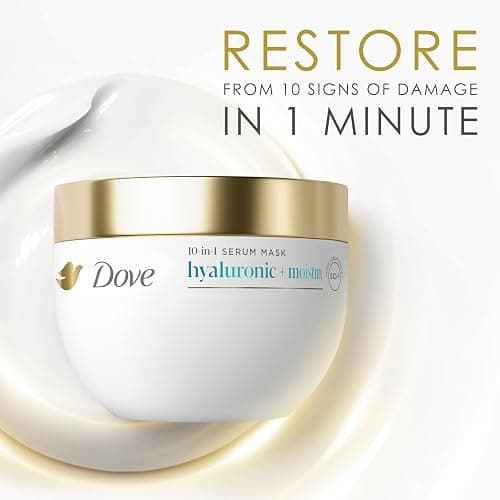 Dove Hyaluronic + Moisture Mask for Dry Hair with Hyaluronic Serum 9.2oz | For dry and frizz-prone hair, Helps hydrate & moisturize, softens hair for 100% smoothness, regenerates hair strength thumbnail 8