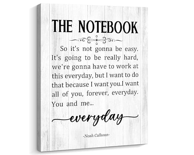 The Notebook Framed Wall Art, Romantic Quote Sign, Inspirational Book Page, Farmhouse Signs for Her or Him, 8 x 10 Inches Ready to Hang - Image 1