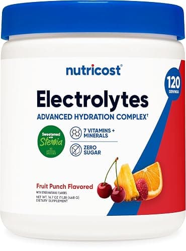 Nutricost Electrolyte Complex Powder (120 Servings, Fruit Punch) - Hydration Supplement Drink Mix with Vitamins and Minerals - Image 1