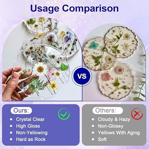 JANCHUN Crystal Clear Epoxy Resin Kit 16oz, Bubble-Free, Anti-Yellowing, Self Leveling Easy Mix 1:1 Coating and Casting Resin for Table Top, Molds, Tumbler Crafts, Painting, Jewelry, DIY Gifts thumbnail 3