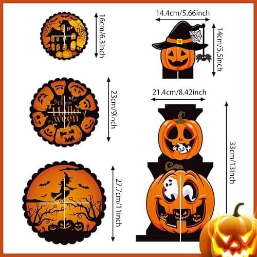 3 Tier Halloween Cupcake Stand - Cardboard Pumpkin Dessert Display Holder | Cupcake Tower for Spooky Party Table, Haunted House Treats, Trick-or-Treat Setup, and Halloween Decorations thumbnail 3