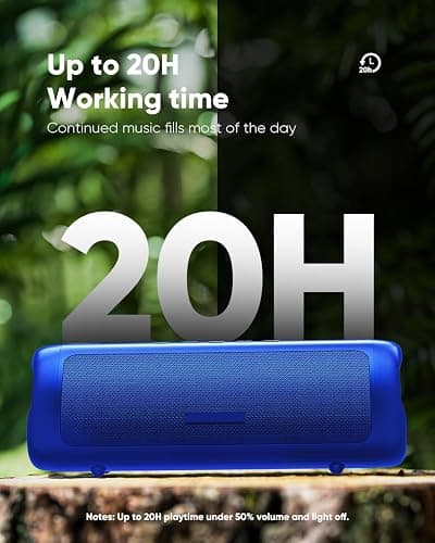 Bluetooth Speaker Stocking Stuffers for Men Women Teens Boys Girls: Portable Wireless, IPX5 Waterproof, White Elephant Gifts for Adults, Up to 20H Playtime, TWS Pair, for Home/Party/Outdoor (Blue) thumbnail 3