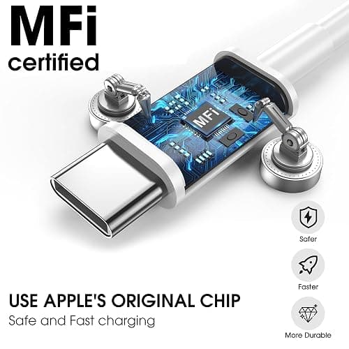 USB C to USB C Cable for Apple, 3-Pack 6FT, 60W USBC/Type-C Fast Charger Cord Compatible with iPhone 17/16 Pro Max, iPhone 17 Air, iPad Pro/Air thumbnail 2