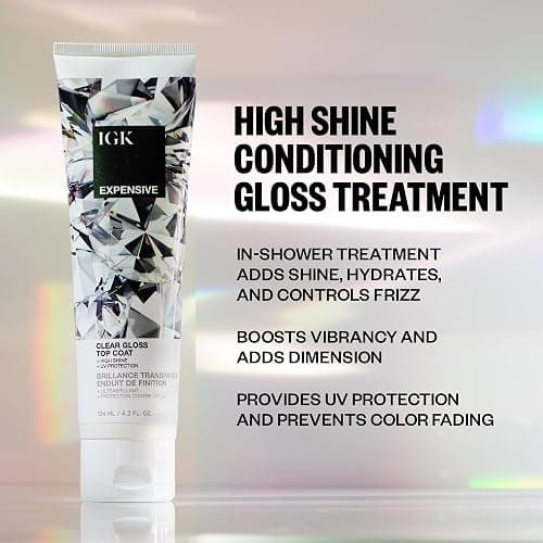 IGK - EXPENSIVE - Clear Hair Gloss Treatment – Shine-Boosting Top Coat for Glass Hair – Hair Treatment for Smooth, Polished Finish – Clear Gloss for Hair Sheen and Silkiness - Cruelty Free 4.2oz thumbnail 3