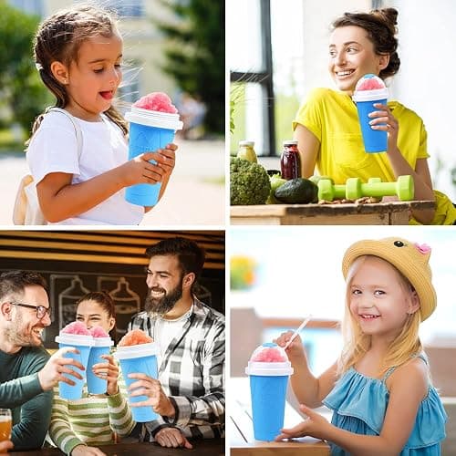 susimond Premium Slushy Maker Cup, Durable Slushie Maker Cup for Christmas with Cup Brush Straw and Spoon, Portable Quick Frozen Smoothies Squeeze CoolingCup for Milk Drinks and Juices thumbnail 7