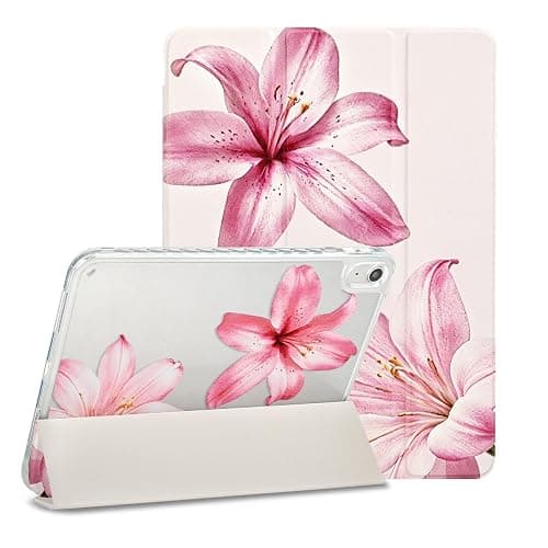 Fycyko Case for iPad (A16) 11th Generation 11 Inch 2025/iPad 10th Generation 10.9 Inch 2022, Aesthetics Flower Pattern Design with Pencil Holder Shockproof Protective Cover,Lily thumbnail 2