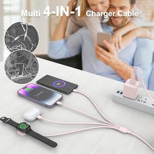 Travel 6-in-1 Multi USB C Universal Apple Smart iWatch Fast Charging Cable,3M Type C+USB A Watch Charger+Lightning*2+Type C Cord Combo Adapter for iWatch Series 8 7 6 5 4 3 2 SE/iPhone 14 13/iPad thumbnail 2